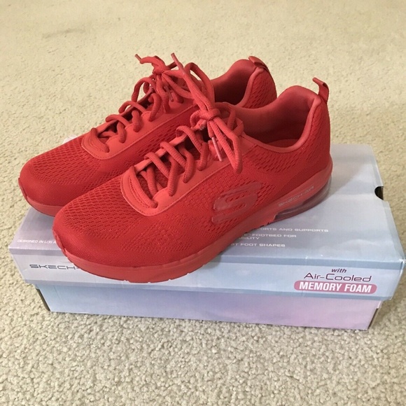 skechers women's red sneakers
